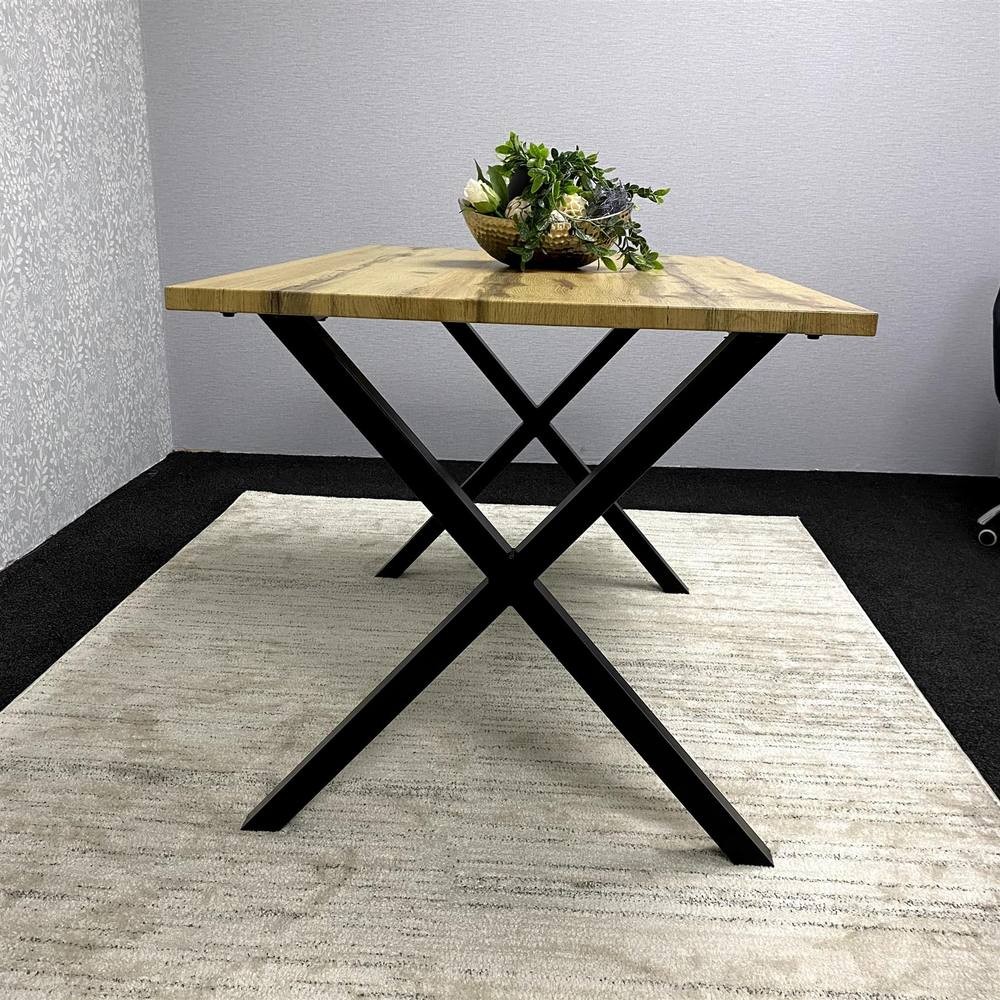 Kosy Koala 4 Seater Wood Rectangular Dining Table with Metal Legs - image 2