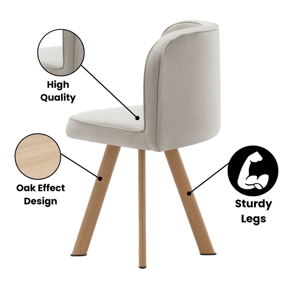 Kosy Koala 4 Seater Wooden Dining Set Light Brown Velvet - image 3