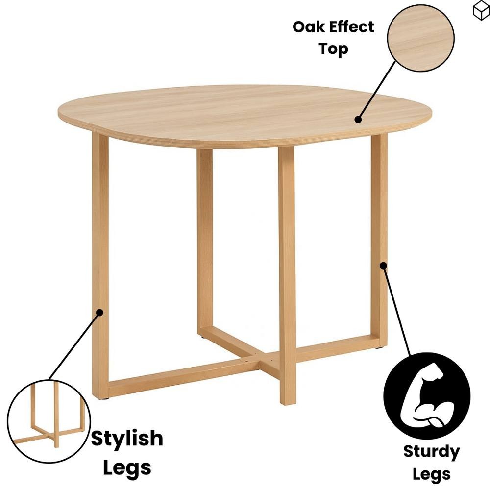 Kosy Koala 4 Seater Wooden Dining Set Light Brown Velvet - image 4