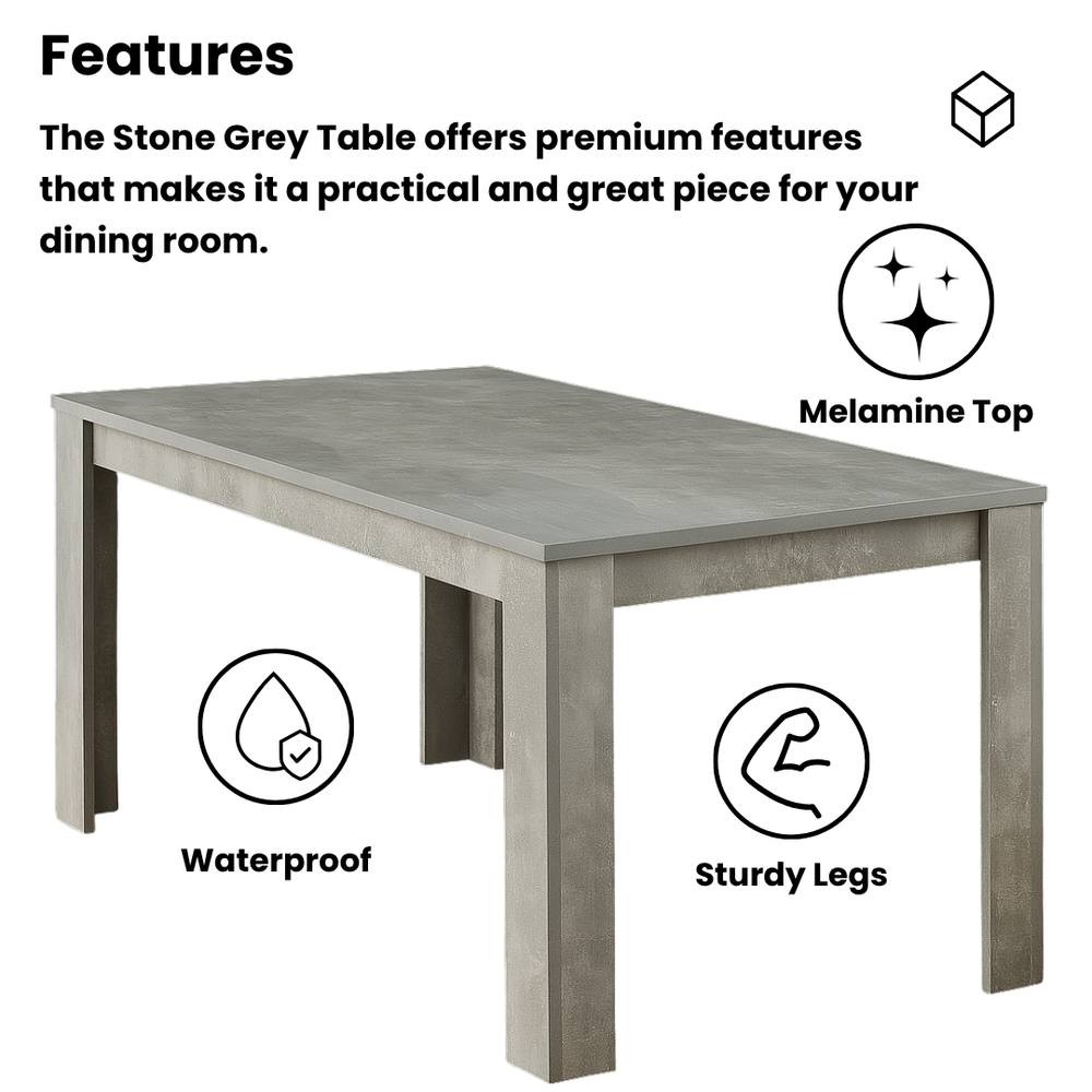 Kosy Koala 6 Seater Stone Dining Set Grey - image 3