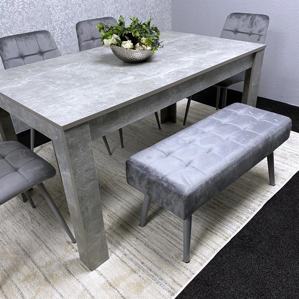 Kosy Koala 6 Seater Velvet Wooden Dining Set with Bench Black - image 3