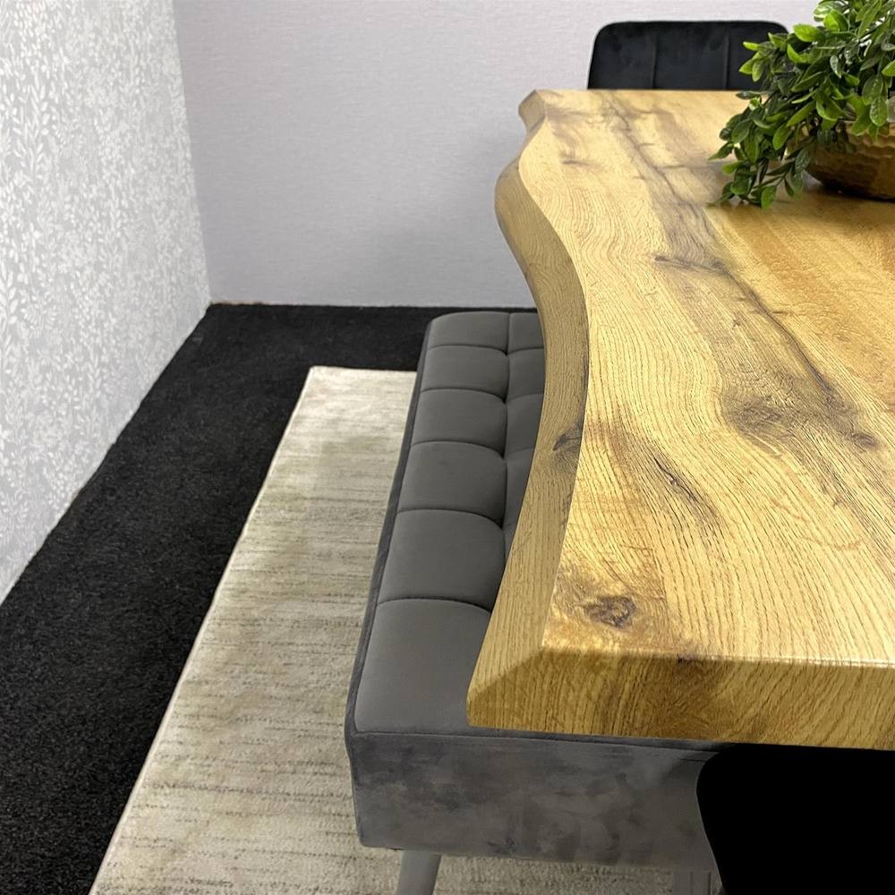 Kosy Koala 6 Seater Velvet Wooden Rectangle Dining Set with Bench Black - image 3