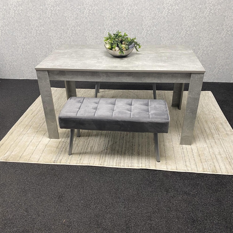 Kosy Koala 6 Seater Velvet Wooden Rectangle Dining Set with Bench Grey - image 2