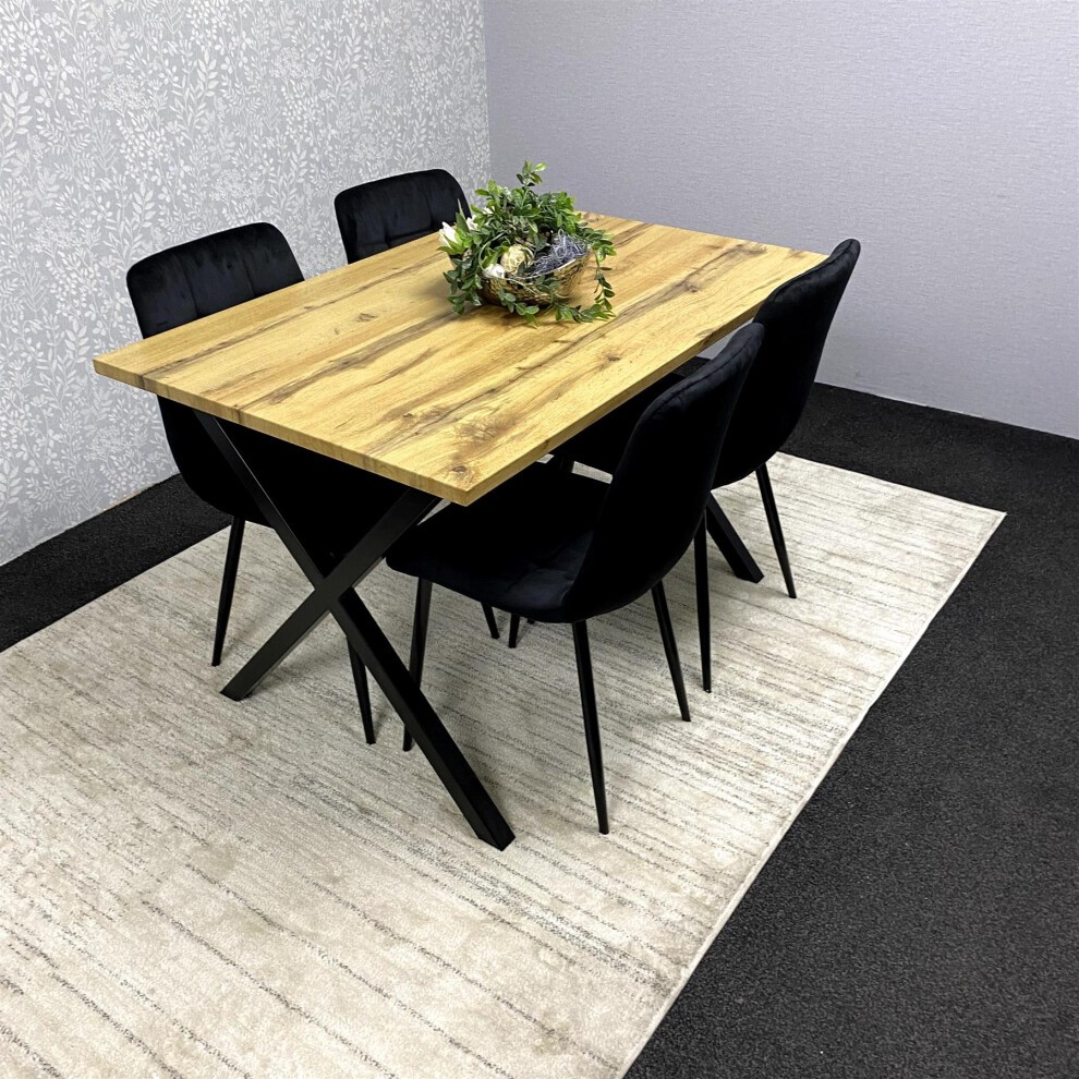 Kosy Koala Dakota 6 Seater Velvet Wooden Rectangle Dining Set with Bench Grey - image 2