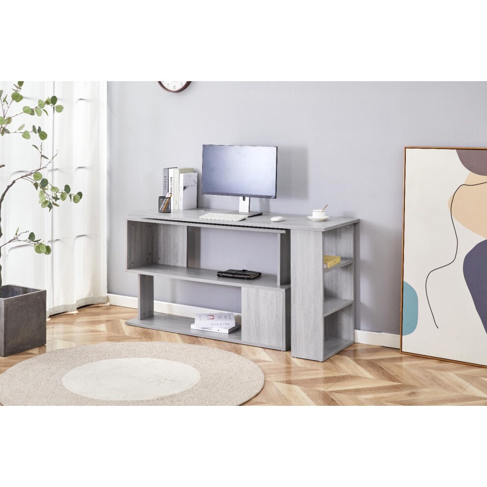 Kosy Koala Grey Wooden L Shaped Office Desk with Drawer Unit - image 4