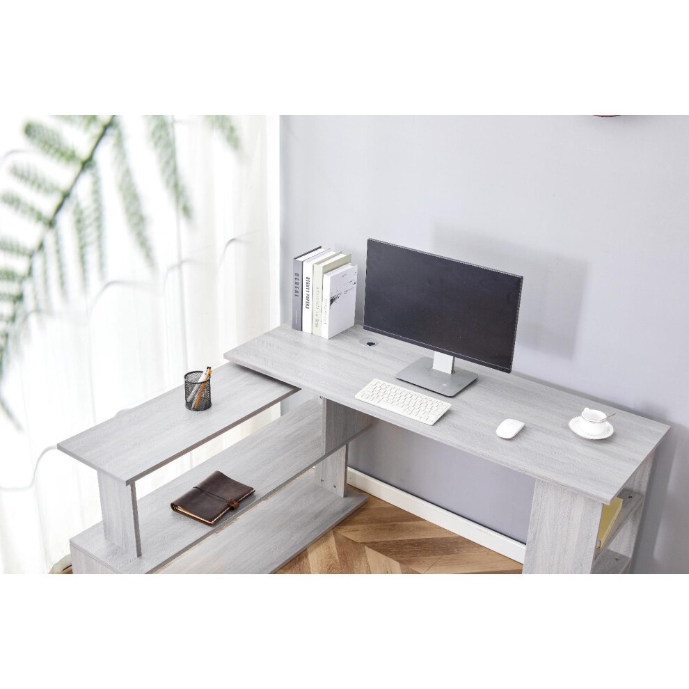 Kosy Koala Grey Wooden L Shaped Office Desk with Drawer Unit - image 5