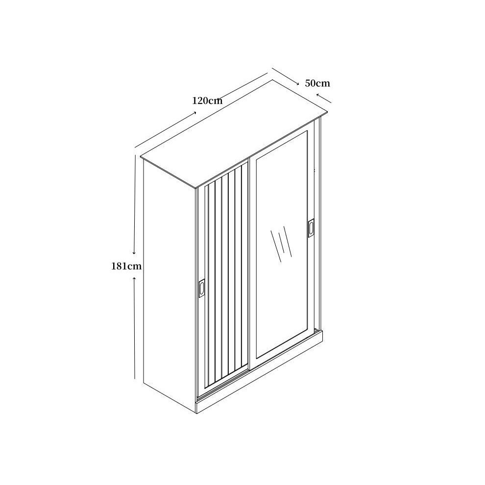 Kosy Koala Matteo 2 Door White Mirrored Sliding Wardrobe - image 2