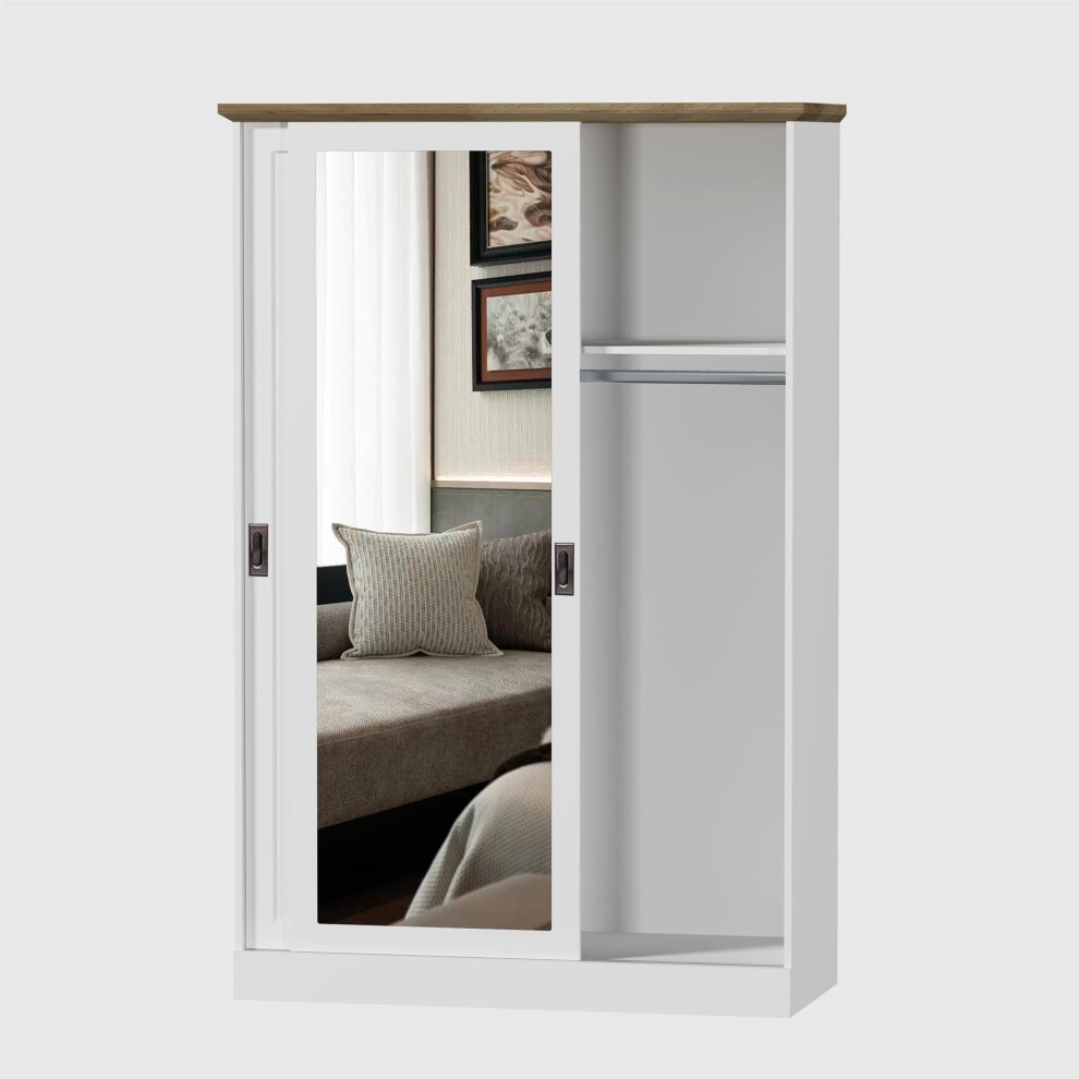 Kosy Koala Matteo 2 Door White Mirrored Sliding Wardrobe - image 3