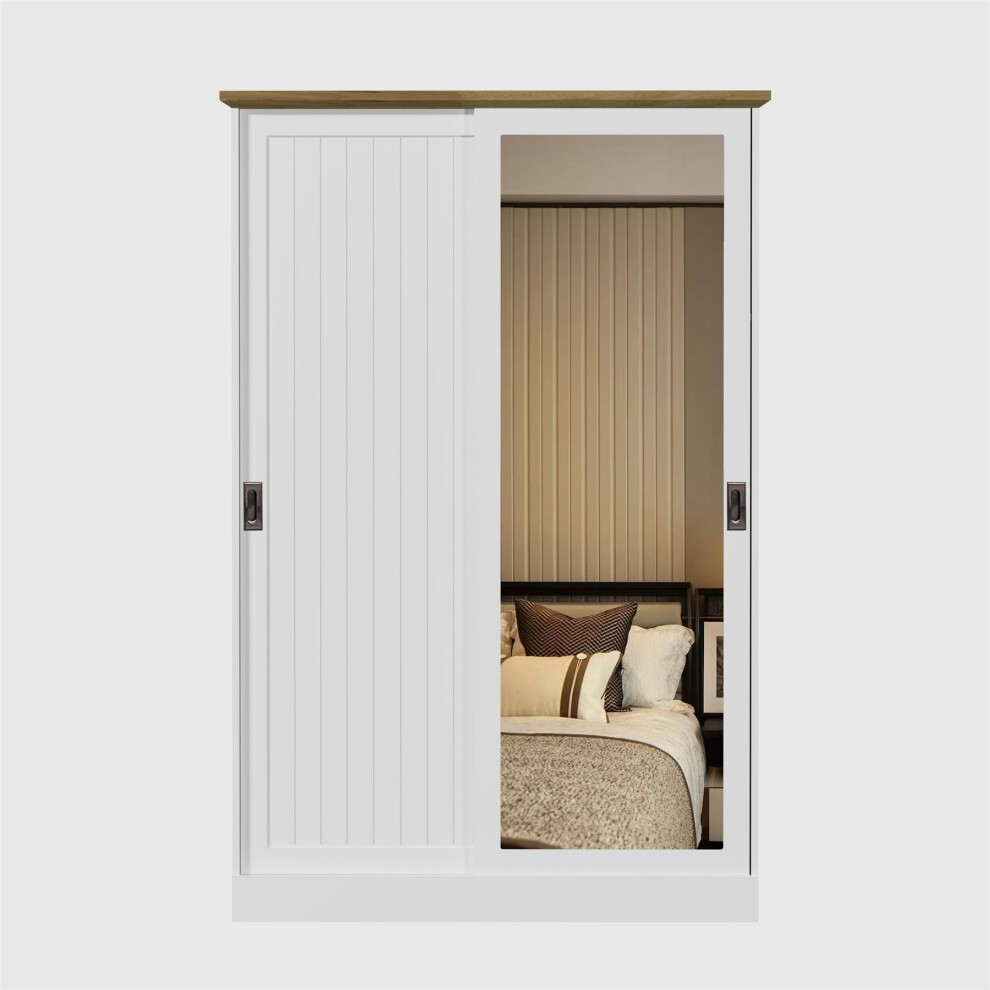 Kosy Koala Matteo 2 Door White Mirrored Sliding Wardrobe - image 4