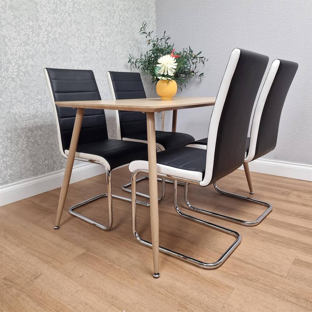 Kosy Koala Maya Gem 4 Seater Round Glass Dining Set Black - image 2