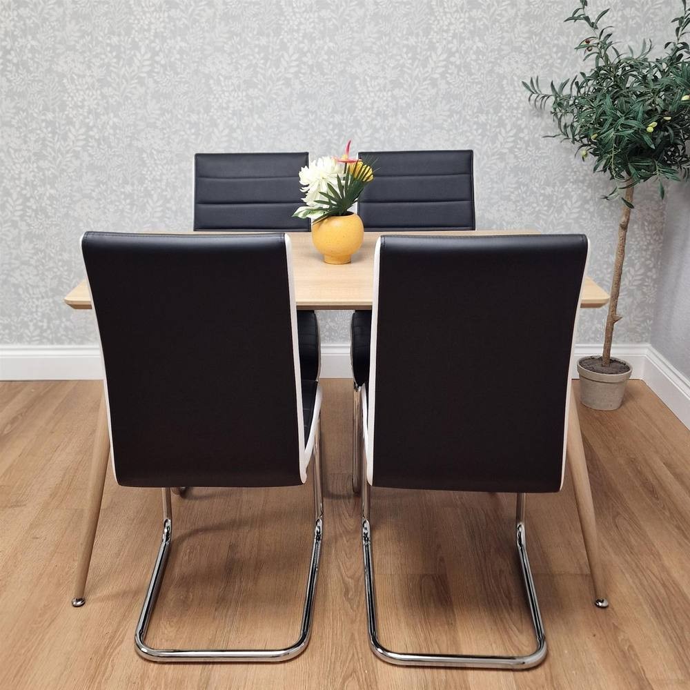 Kosy Koala Maya Gem 4 Seater Round Glass Dining Set Black - image 5