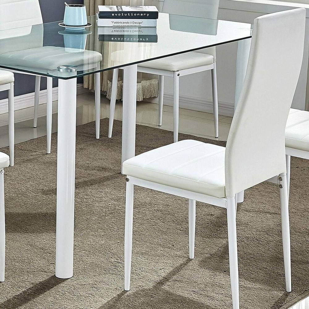 Kosy Koala Set of 4 White Faux Leather Dining Chair - image 3