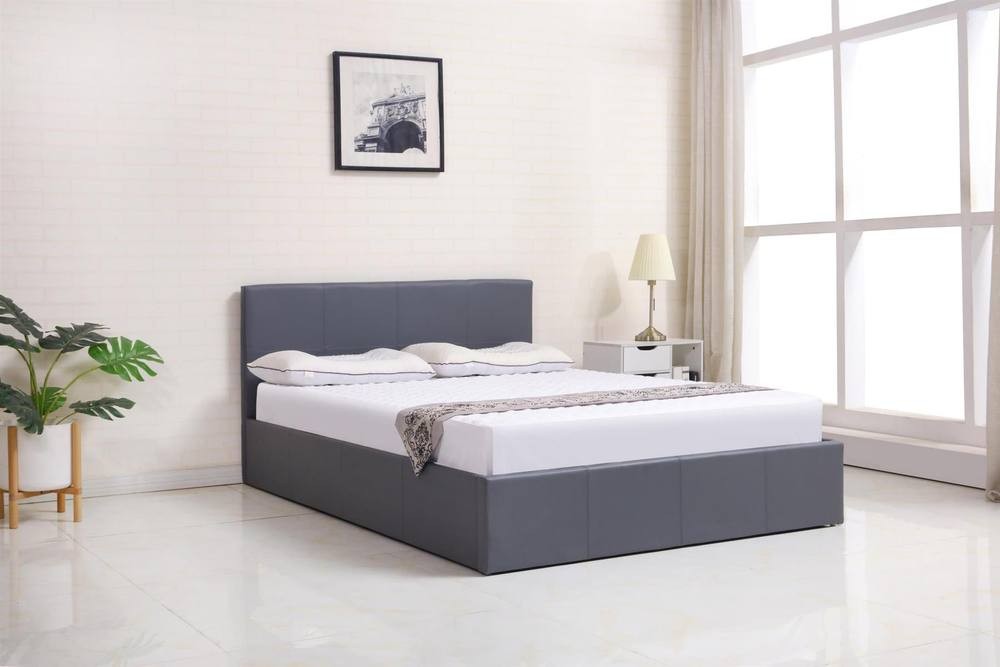 Kosy Koala Small Double Grey Leather Effect Gas Lift Ottoman Bed with Mattress - image 2