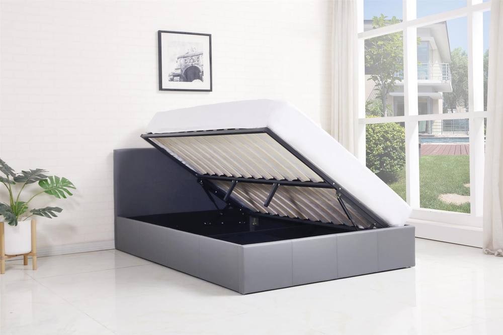 Kosy Koala Small Double Grey Leather Effect Gas Lift Ottoman Bed with Mattress - image 3