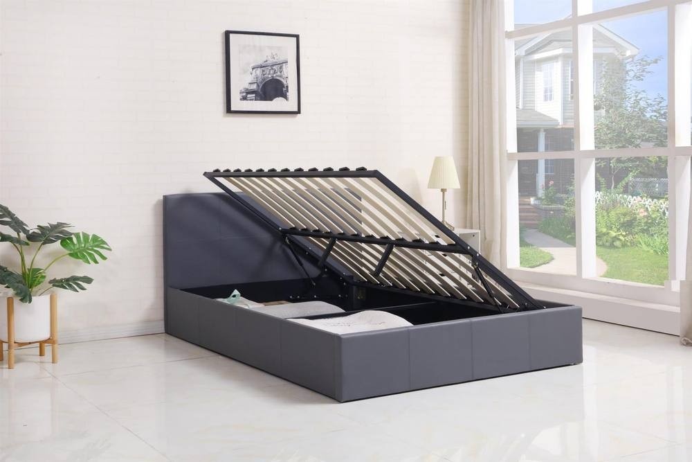 Kosy Koala Small Double Grey Leather Effect Gas Lift Ottoman Bed with Mattress - image 4