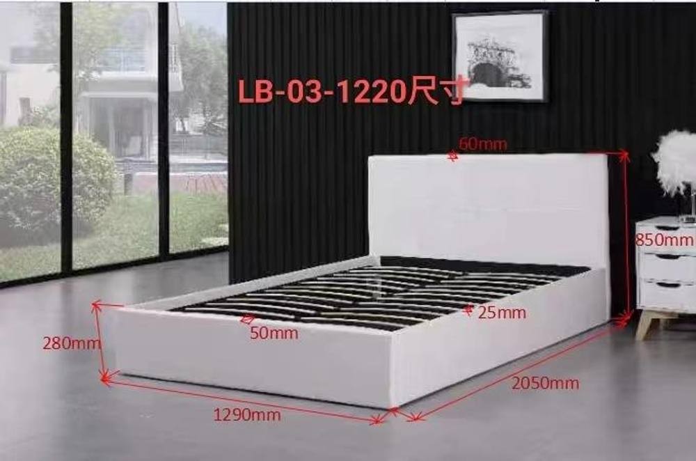 Kosy Koala Small Double White Leather Effect Gas Lift Ottoman Bed with Mattress - image 4