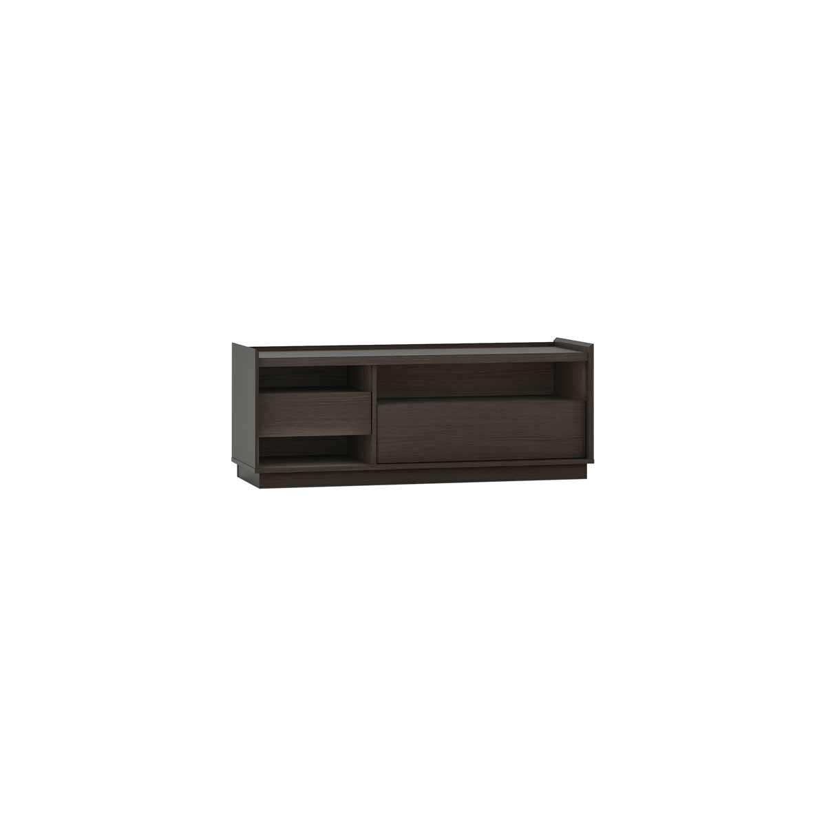 Brown Kudl TV cabinet measuring 1.2M, featuring a sleek design with multiple storage compartments and a smooth, matte finish.
