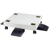 White Kyocera CB-473 printer stand with black caster wheels and adjustable footrests.