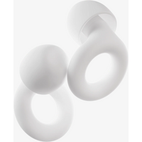 White Loop Quiet 2 earplugs with circular design and smooth finish for noise reduction and comfort.