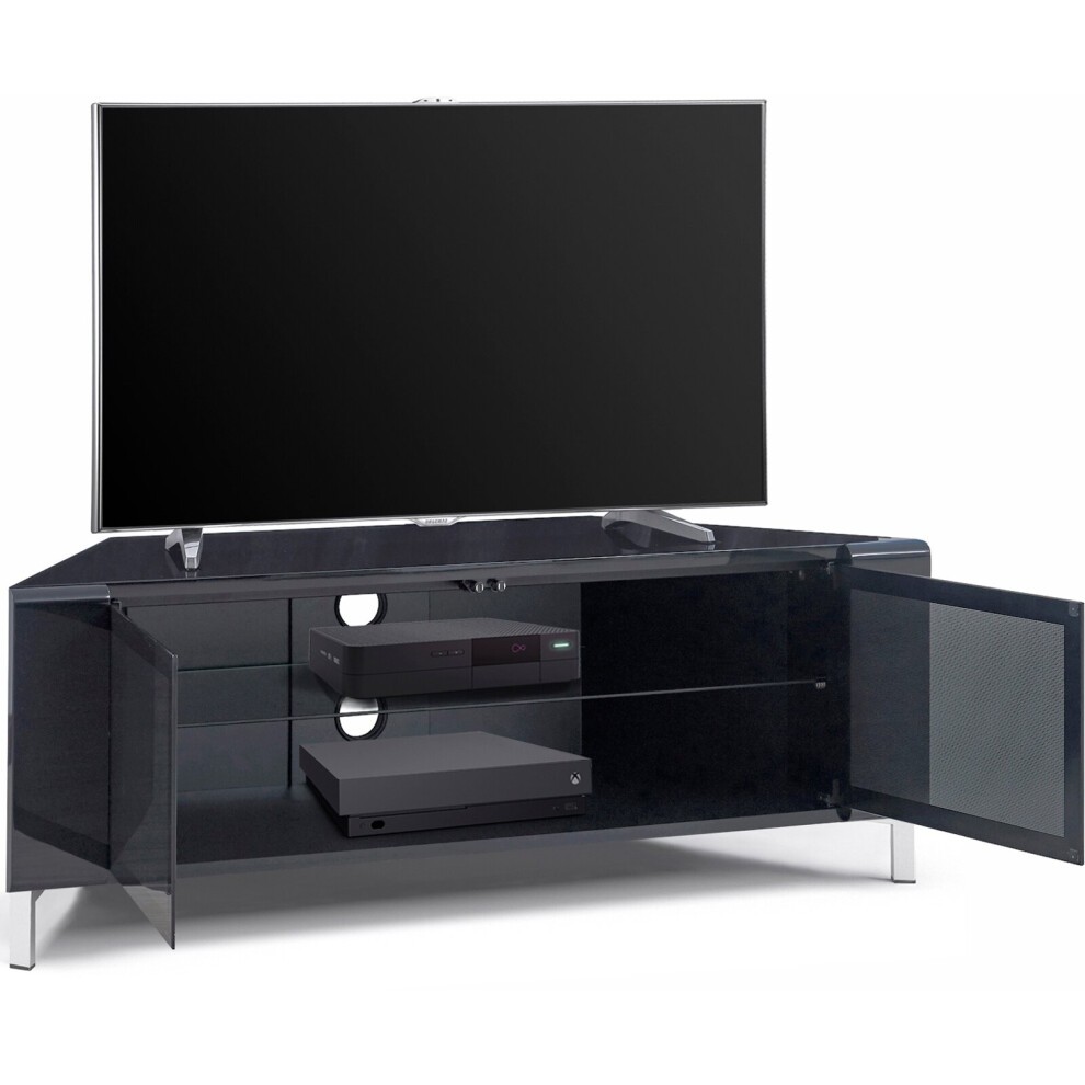 MDA Designs Corvus 2 Door Black and Walnut TV Unit - image 4