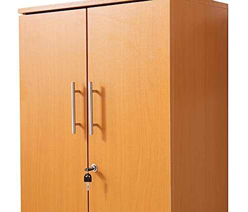 MMT Furniture Designs 2 Door Beech Lockable Tall Filing Cabinet - image 4