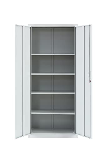 MMT Furniture Designs 2 Door Grey Metal Lockable Storage Cabinet - image 3