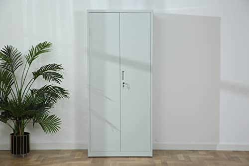 MMT Furniture Designs 2 Door Grey Metal Lockable Storage Cabinet - image 4