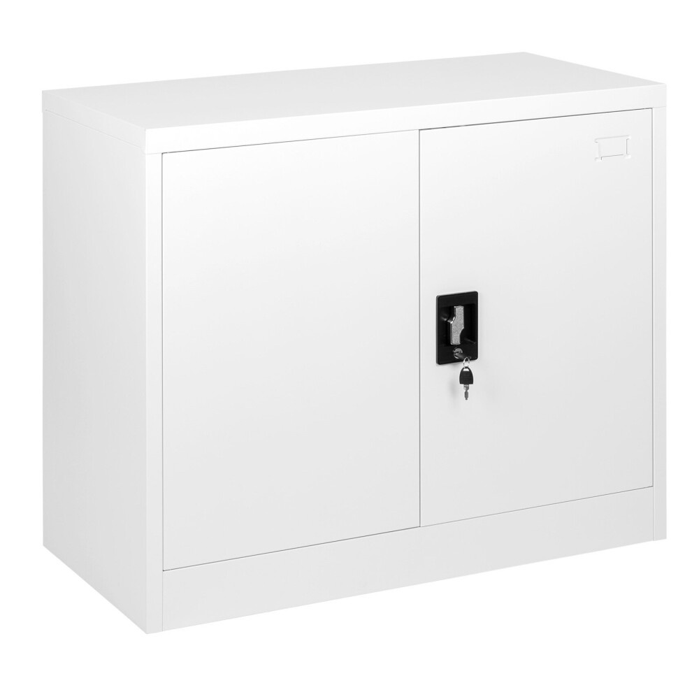 MMT Furniture Designs 2 Door White Stainless Steel Lockable Filing Cabinet - image 2