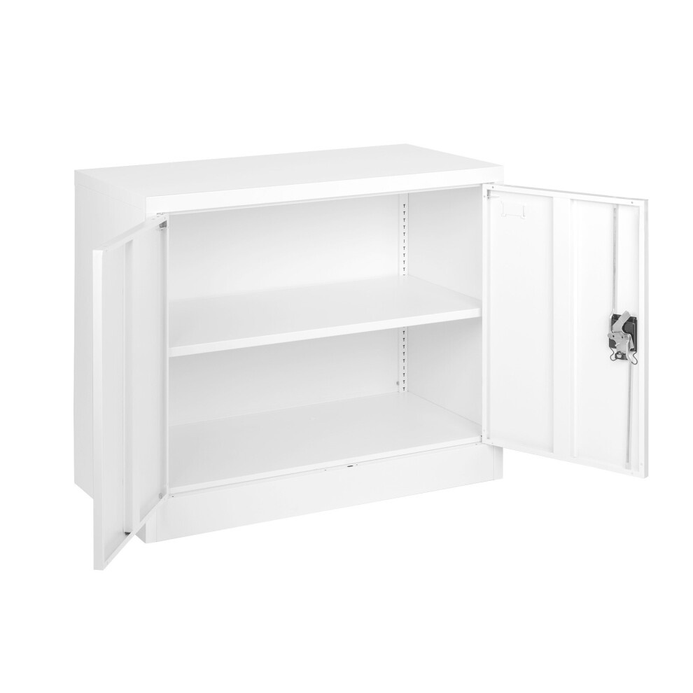MMT Furniture Designs 2 Door White Stainless Steel Lockable Filing Cabinet - image 3
