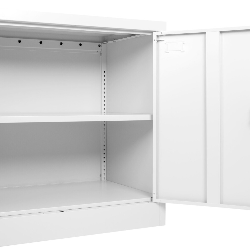 MMT Furniture Designs 2 Door White Stainless Steel Lockable Filing Cabinet - image 4