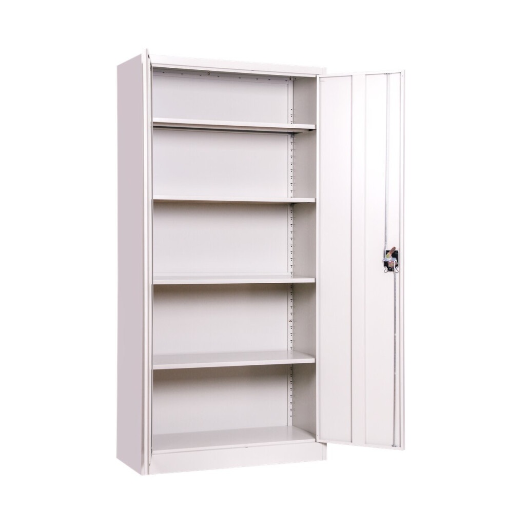 MMT Furniture Designs 2 Door White Stainless Steel Lockable Tall Filing Cabinet - image 2