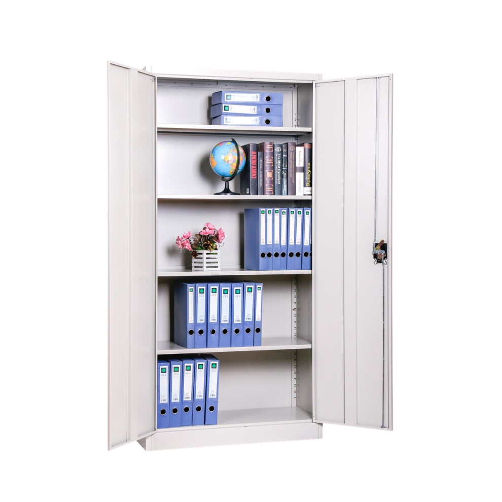 MMT Furniture Designs 2 Door White Stainless Steel Lockable Tall Filing Cabinet - image 4