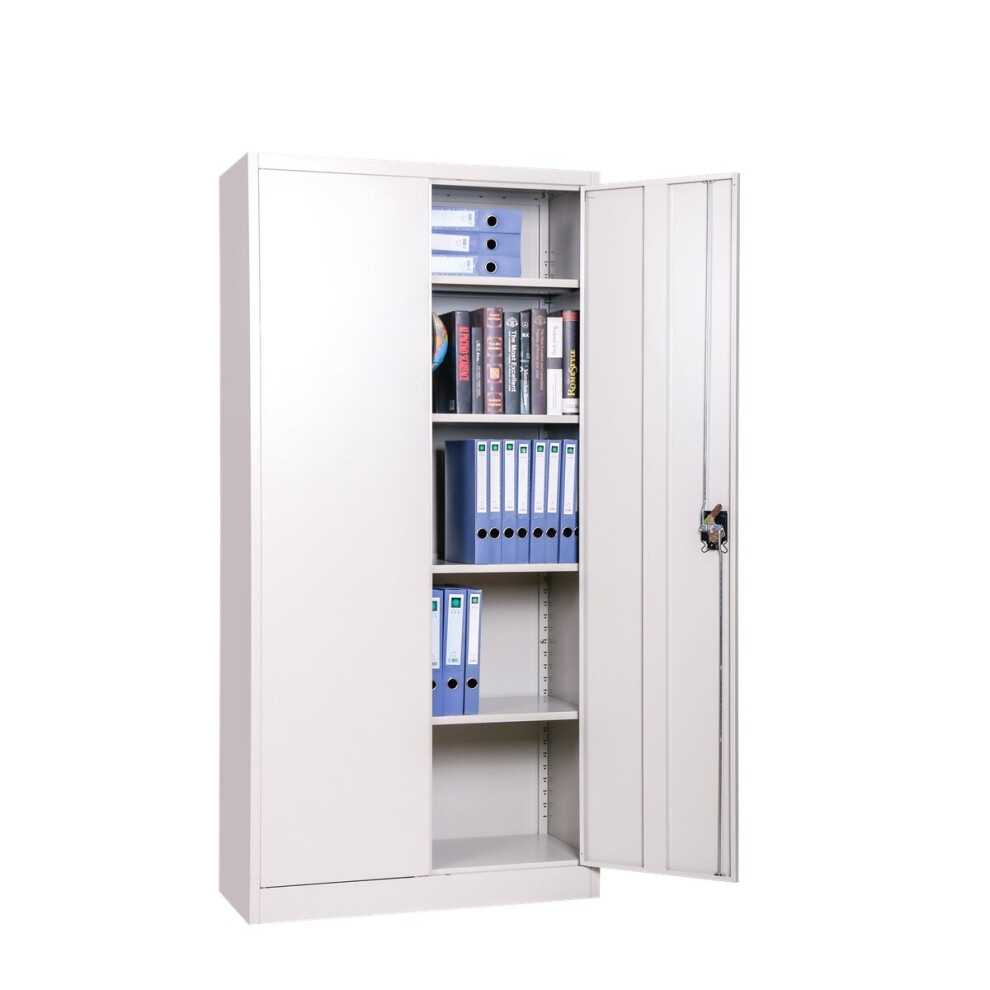 MMT Furniture Designs 2 Door White Stainless Steel Lockable Tall Filing Cabinet - image 5