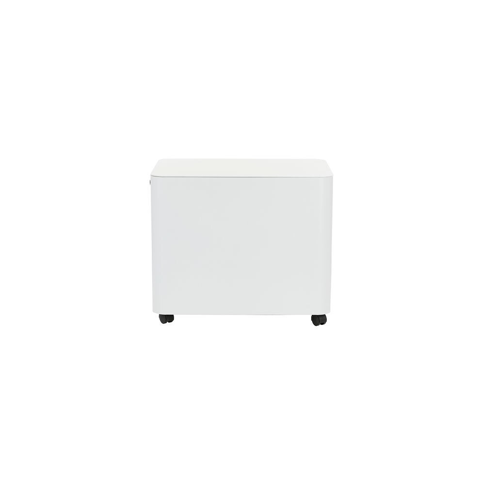 MMT Furniture Designs 2 Drawer White Metal Mobile Pedestal Under Desk Storage Cabinet - image 2