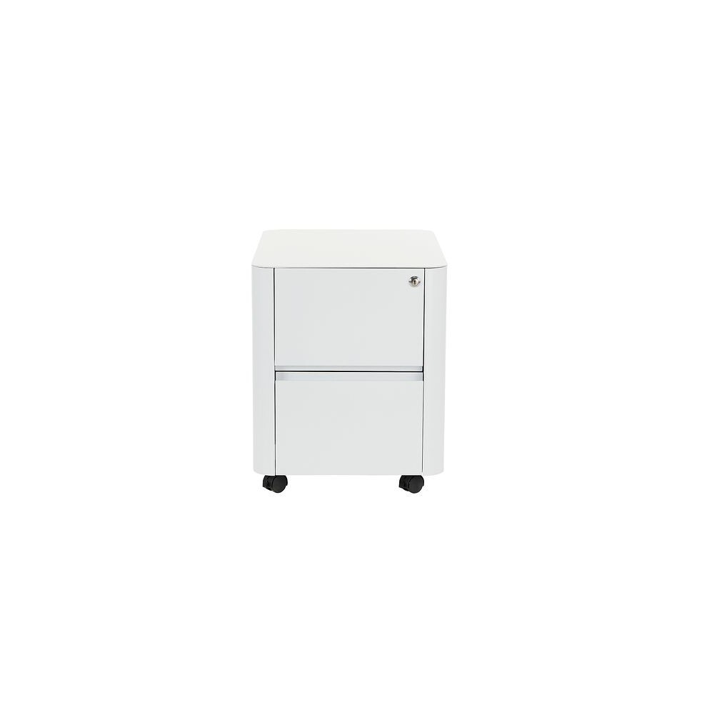 MMT Furniture Designs 2 Drawer White Metal Mobile Pedestal Under Desk Storage Cabinet - image 3
