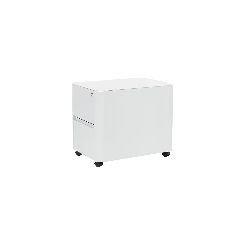 MMT Furniture Designs 2 Drawer White Metal Mobile Pedestal Under Desk Storage Cabinet - image 4