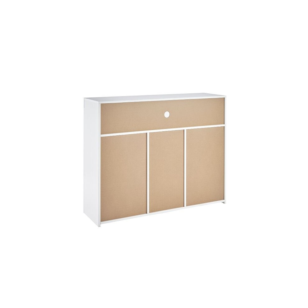 MMT Furniture Designs 3 Door Single Shelf Matt Gloss White Modern Buffet Cabinet with LED - image 4