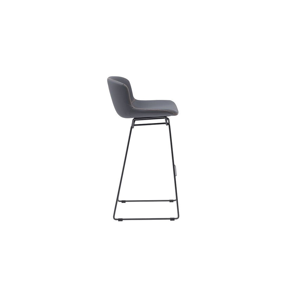 MMT Furniture Designs Grey PU Leather Retro Bar Stool with Sleigh Legs Set of 2 - image 2