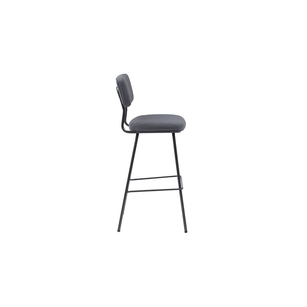 MMT Furniture Designs Grey PU Leather Steel Frame Retro Industrial Style Bar Stool Set of 2 - image 3