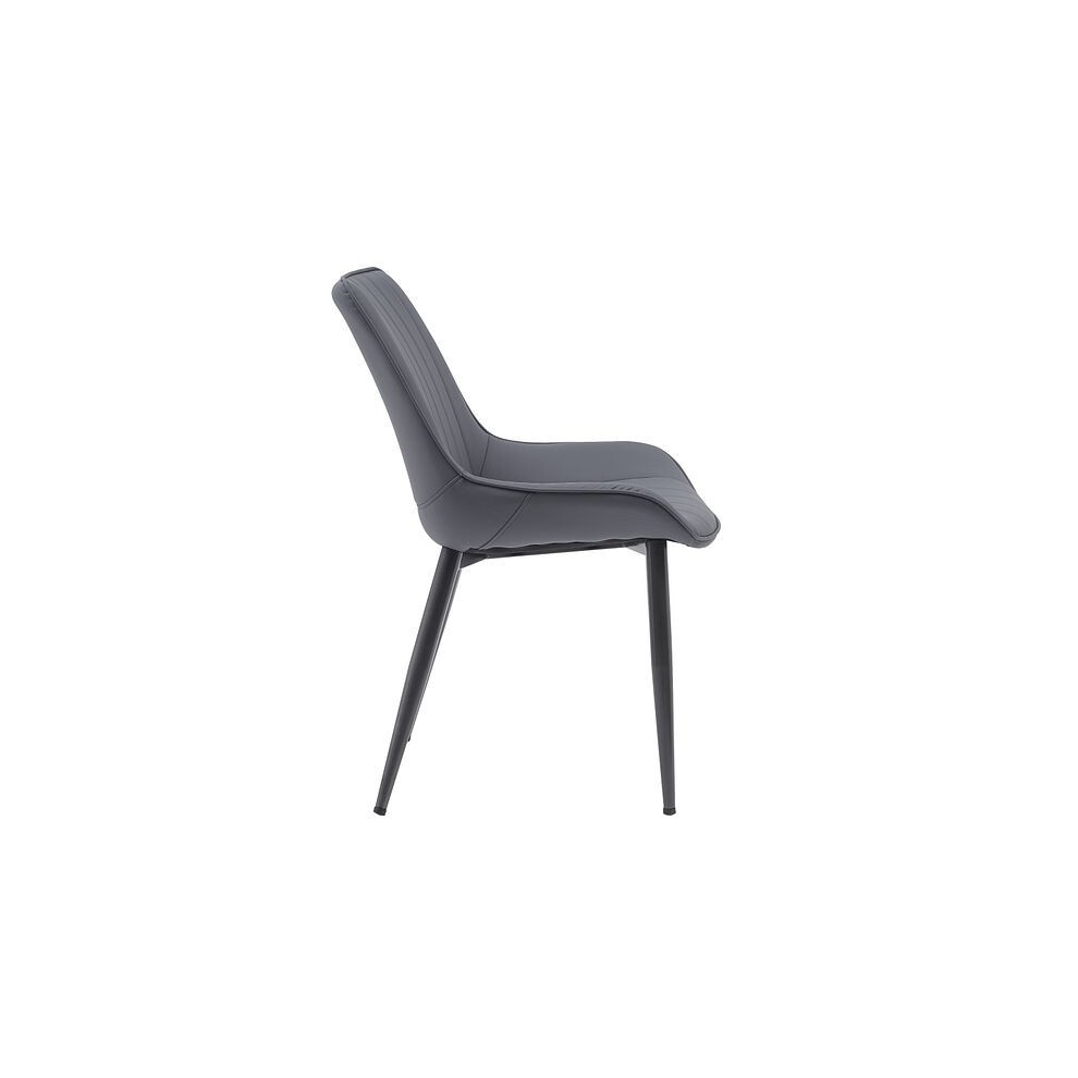 MMT Furniture Designs Set of 2 Grey Bucket Style Dining Chair with Black Legs - image 2