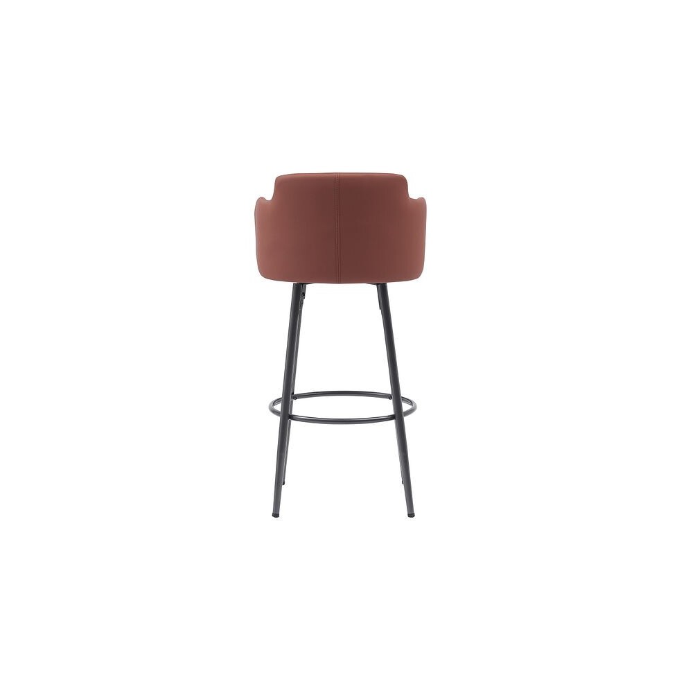 MMT Furniture Designs Tan PU Leather Retro Swivel Bar Stool with Footrest Set of 2 - image 2