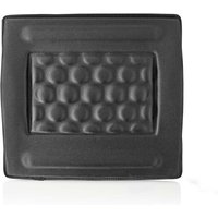Black Nedis chair support with foam padding and Lycra cover, featuring a textured, dimpled surface design.
