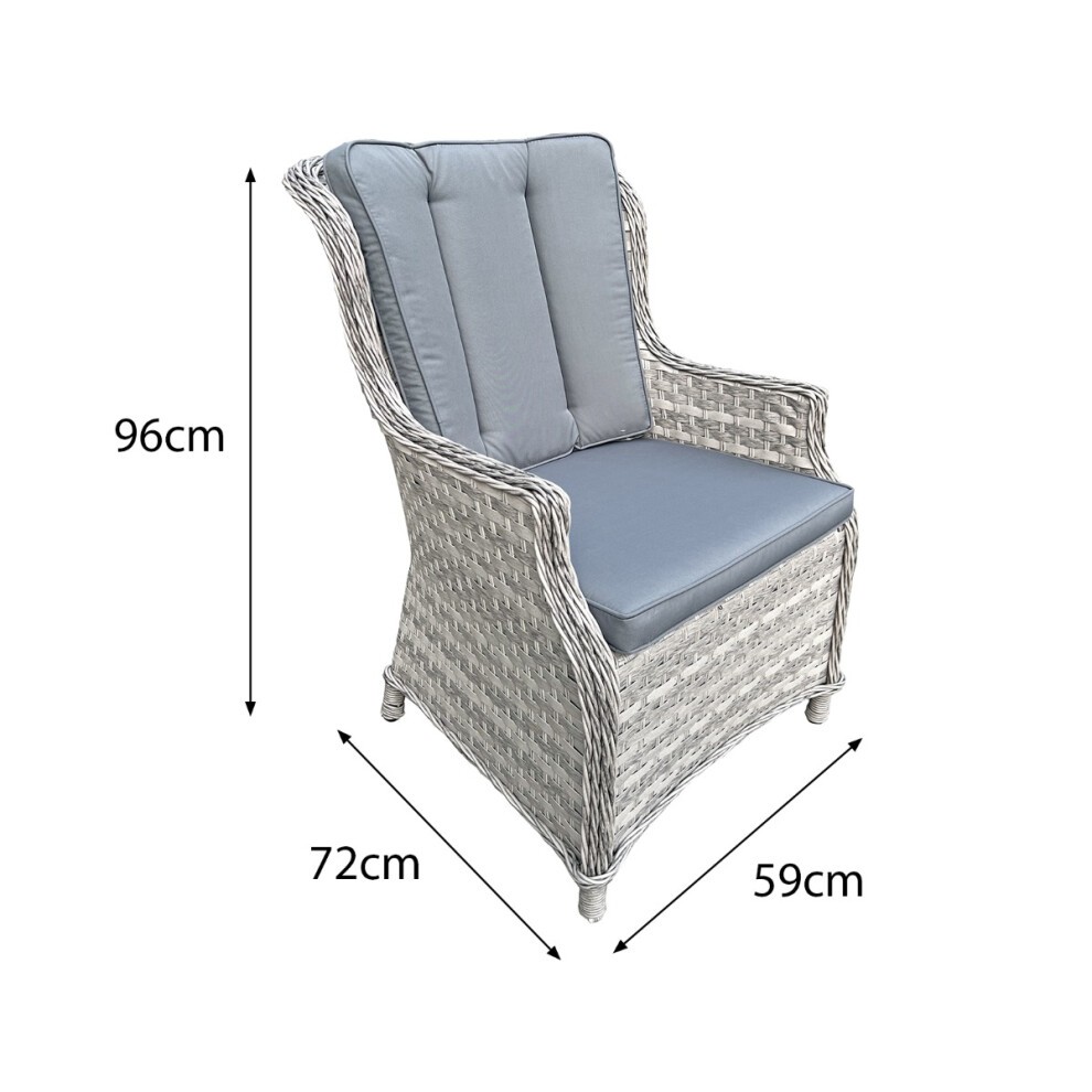 Oseasons Knightsbridge 6 Seater Dove Grey Extra Large Rattan Dining Set - image 2