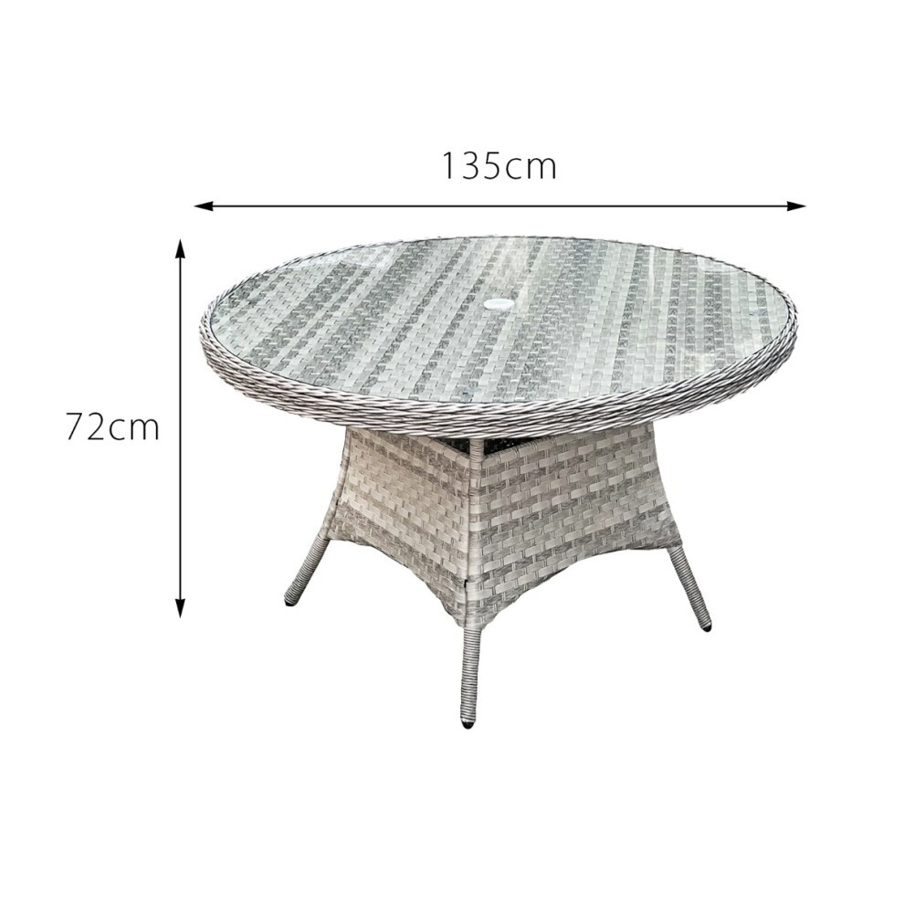 Oseasons Knightsbridge 6 Seater Dove Grey Extra Large Rattan Dining Set - image 3
