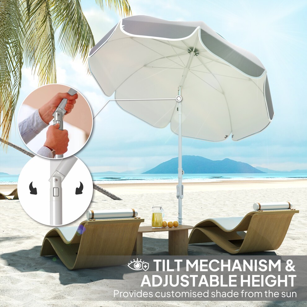 Outsunny 1.8m Grey Tilting Portable Parasol - image 5