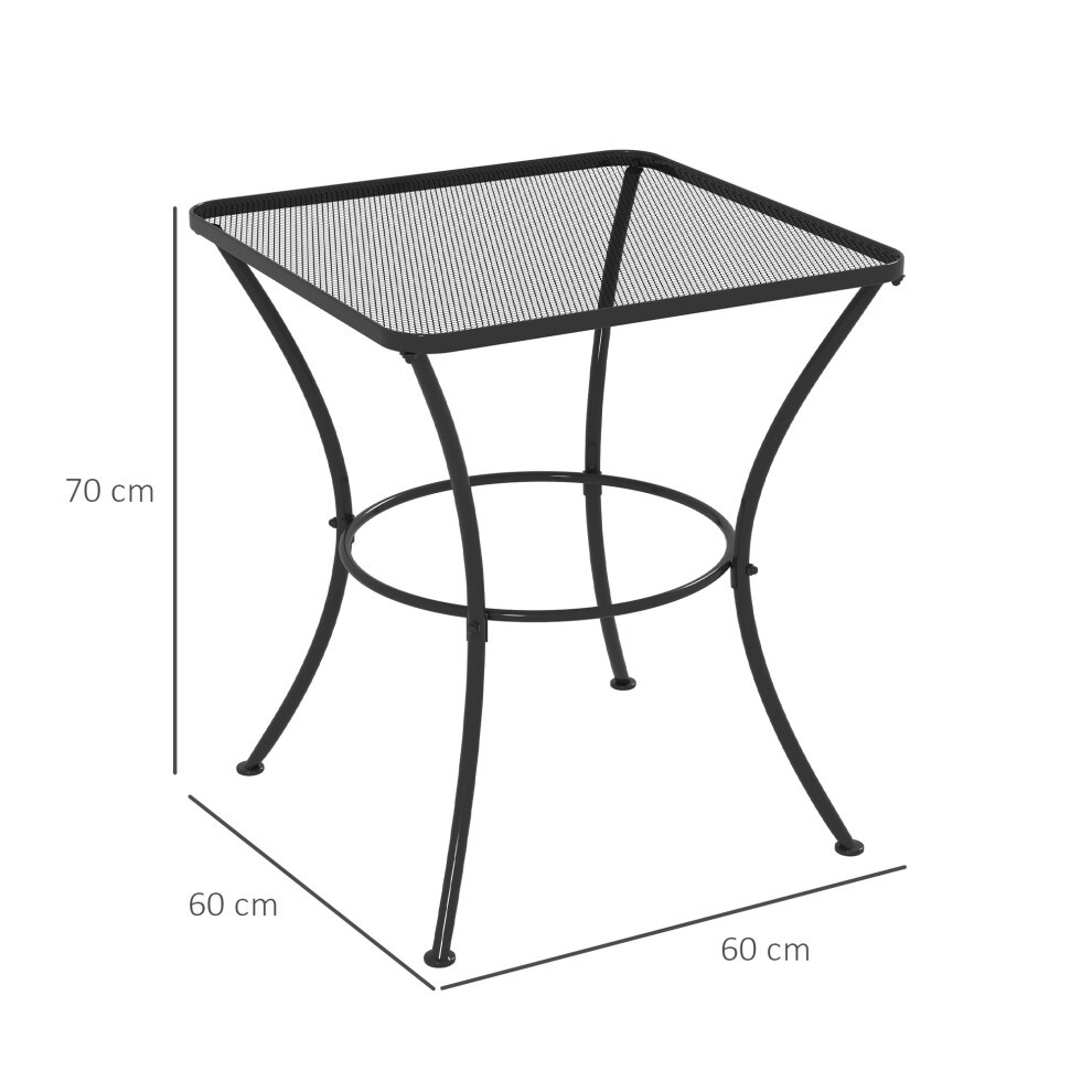 Outsunny Black Square Metal Bistro Table - image 2
