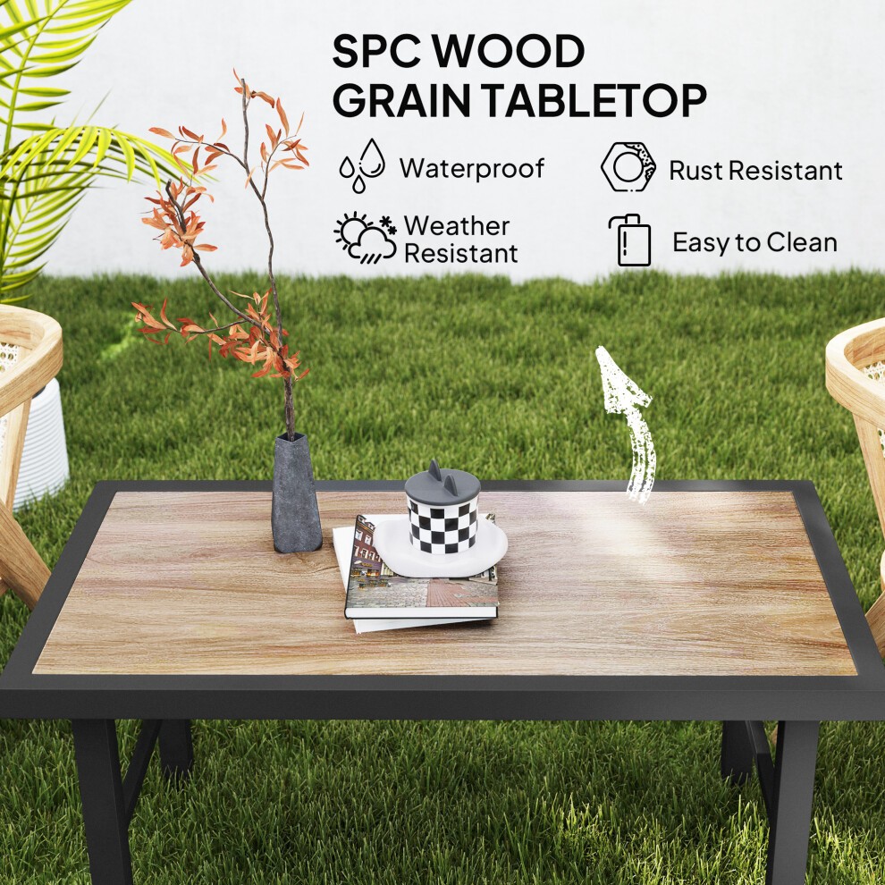 Outsunny Brown Wood Effect Garden Coffee Table - image 3