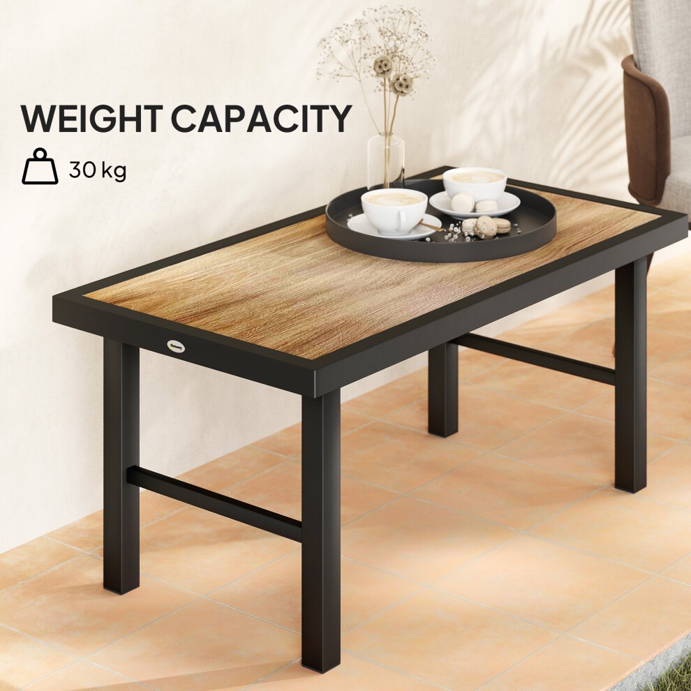 Outsunny Brown Wood Effect Garden Coffee Table - image 5