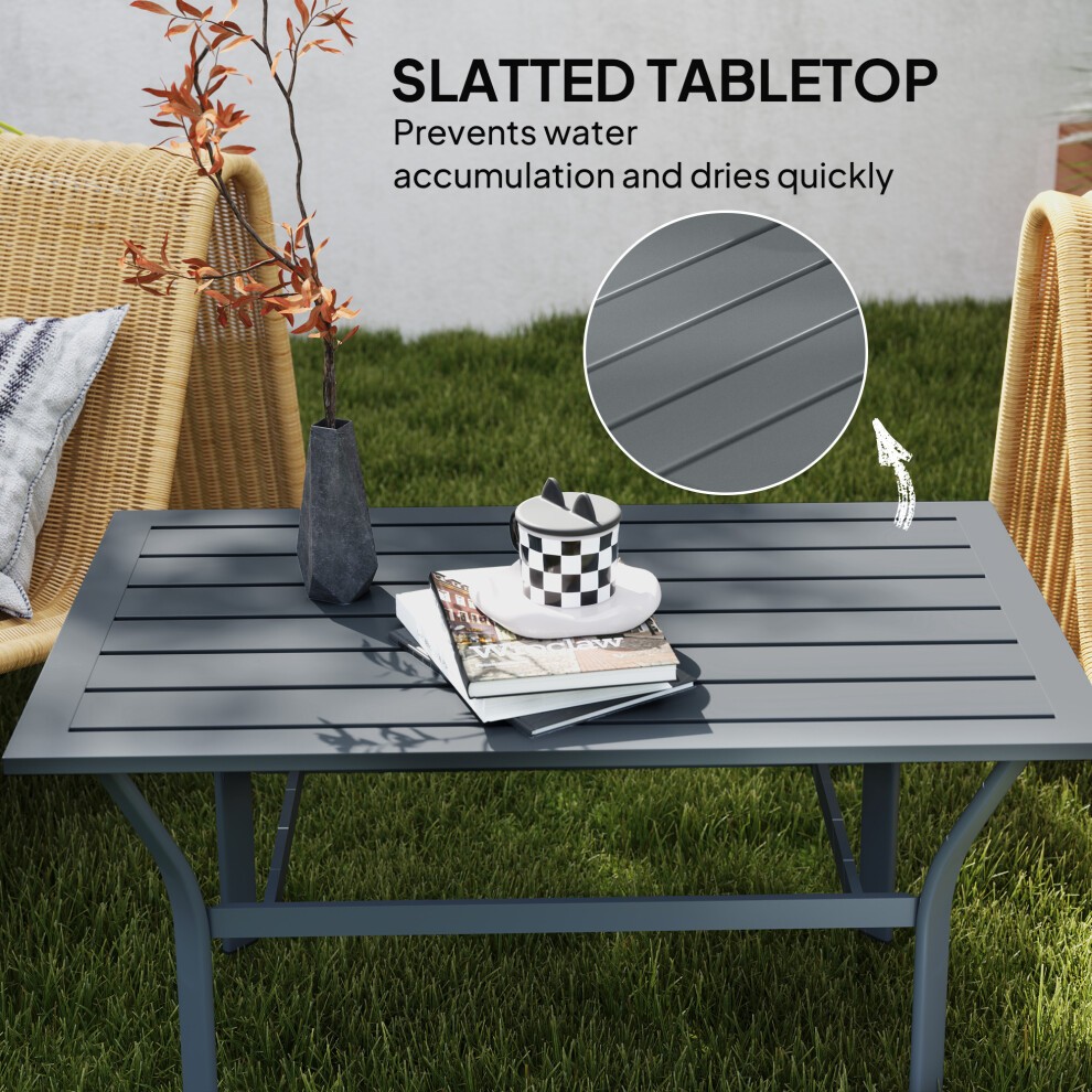 Outsunny Dark Grey Garden Coffee Table - image 3