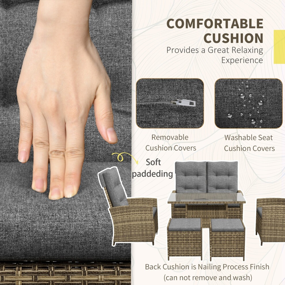 Outsunny Grey 6 Seater Rattan Furniture Set - image 2